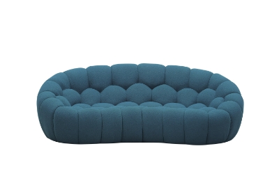 Picture of Divani Casa Yolonda - Modern Curved Dark Teal Fabric Loveseat