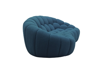 Picture of Divani Casa Yolonda - Modern Curved Dark Teal Fabric Loveseat