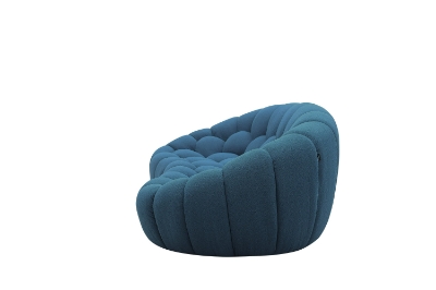 Picture of Divani Casa Yolonda - Modern Curved Dark Teal Fabric Loveseat