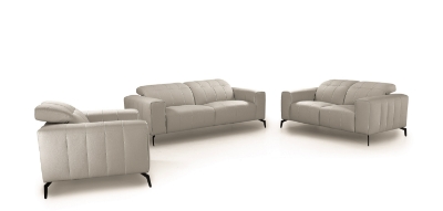 Picture of Divani Casa Wayne - Modern Light Grey Leather Sofa Set