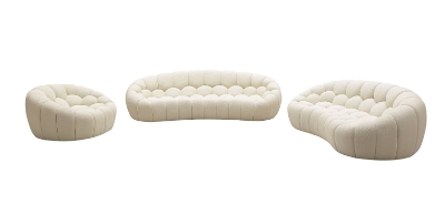 Picture of Divani Casa Yolonda - Modern Curved Off-White Fabric Sofa Set