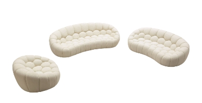 Picture of Divani Casa Yolonda - Modern Curved Off-White Fabric Sofa Set