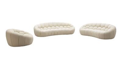 Picture of Divani Casa Yolonda - Modern Curved Off-White Fabric Sofa Set