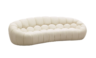 Picture of Divani Casa Yolonda - Modern Curved Off-White Fabric Sofa