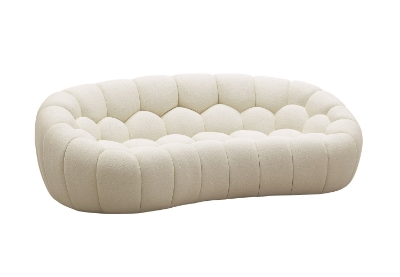 Picture of Divani Casa Yolonda - Modern Curved Off-White Fabric Loveseat