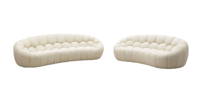 Picture of Divani Casa Yolonda - Modern Curved Off-White Fabric Loveseat