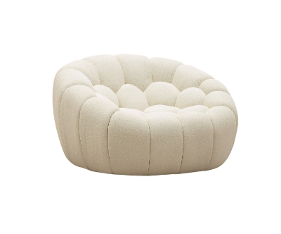 Picture of Divani Casa Yolonda - Modern Curved Off-White Fabric Chair