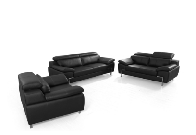 Picture of Divani Casa Grange - Modern Black Leather Sofa Set