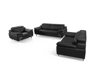 Picture of Divani Casa Grange - Modern Black Leather Sofa Set