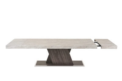 Picture of Nova Domus Cairo - Italian Modern Faux Marble & Pecan Elm Extendable Dining Table