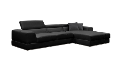 Picture of Divani Casa Pella Mini - Modern Black Leather Right Facing Sectional Sofa