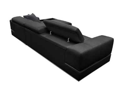 Picture of Divani Casa Pella Mini - Modern Black Leather Right Facing Sectional Sofa