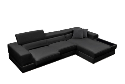 Picture of Divani Casa Pella Mini - Modern Black Leather Right Facing Sectional Sofa