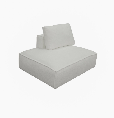 Picture of Divani Casa Lulu - Modern White Fabric Modular Sectional Sofa w/ Right Facing Chaise