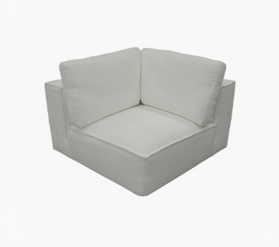 Picture of Divani Casa Lulu - Modern White Fabric Modular Sectional Sofa w/ Right Facing Chaise