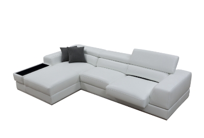 Picture of Divani Casa Pella Mini - Modern White Leather Left Facing Sectional Sofa