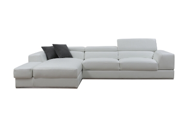 Picture of Divani Casa Pella Mini - Modern White Leather Left Facing Sectional Sofa