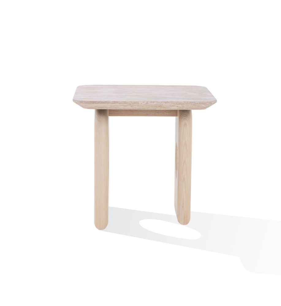 Picture of Nova Domus Osaka - Modern Faux Marble + Natural Ash End Table