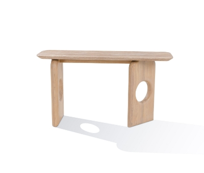 Picture of Nova Domus Osaka - Modern Faux Marble + Natural Ash Console Table