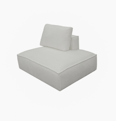 Picture of Divani Casa Lulu - Modern White Fabric Modular Sectional Sofa w/ Left Facing Chaise