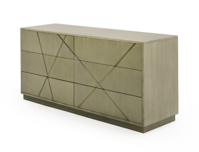 Picture of Modrest Nixa - Modern Wide Birch + Brushed Bronze Dresser