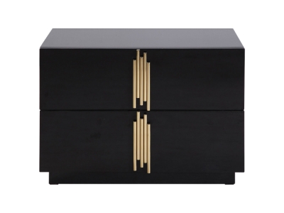 Picture of Modrest Token - Modern Black + Gold Wide Nightstand