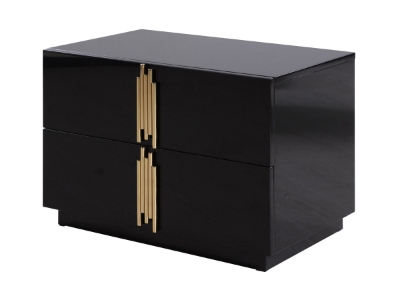 Picture of Modrest Token - Modern Black + Gold Wide Nightstand