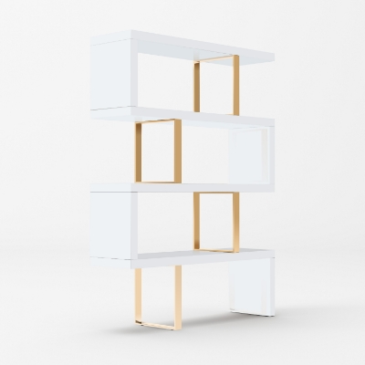 Picture of Modrest Maze - Modern White & Gold Bookcase