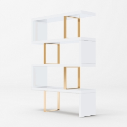 Picture of Modrest Maze - Modern White & Gold Bookcase