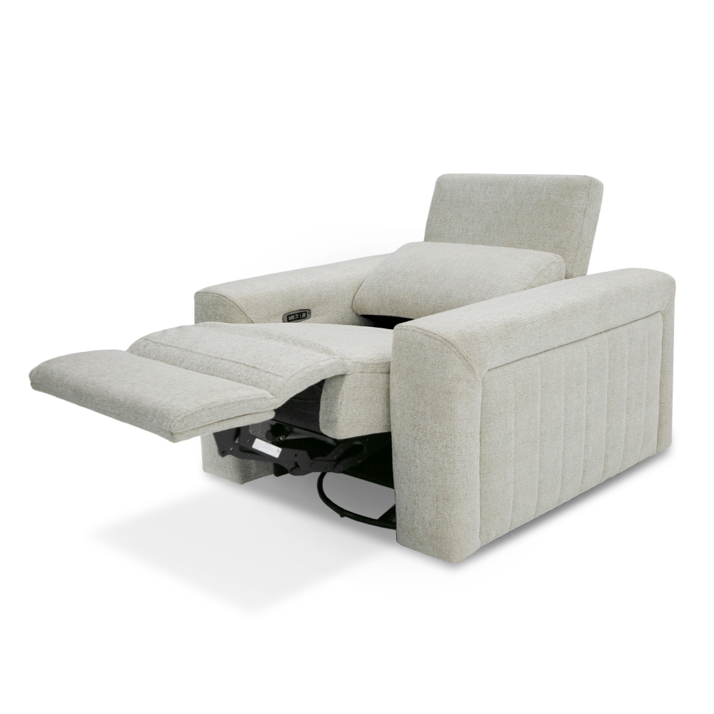 Picture of Divani Casa Gering - Modern Beige Fabric Power Recliner Chair