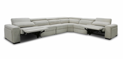 Picture of Divani Casa Gering - Modern Beige Fabric Sectional With 2 Power Recliners