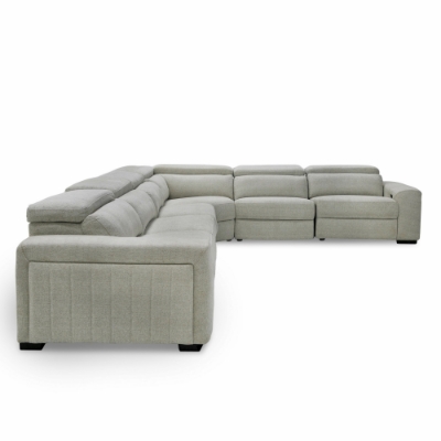 Picture of Divani Casa Gering - Modern Beige Fabric Sectional With 2 Power Recliners