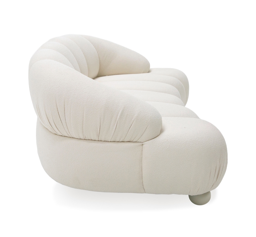 Picture of Divani Casa Duran - Contemporary White Fabric Loveseat Sofa