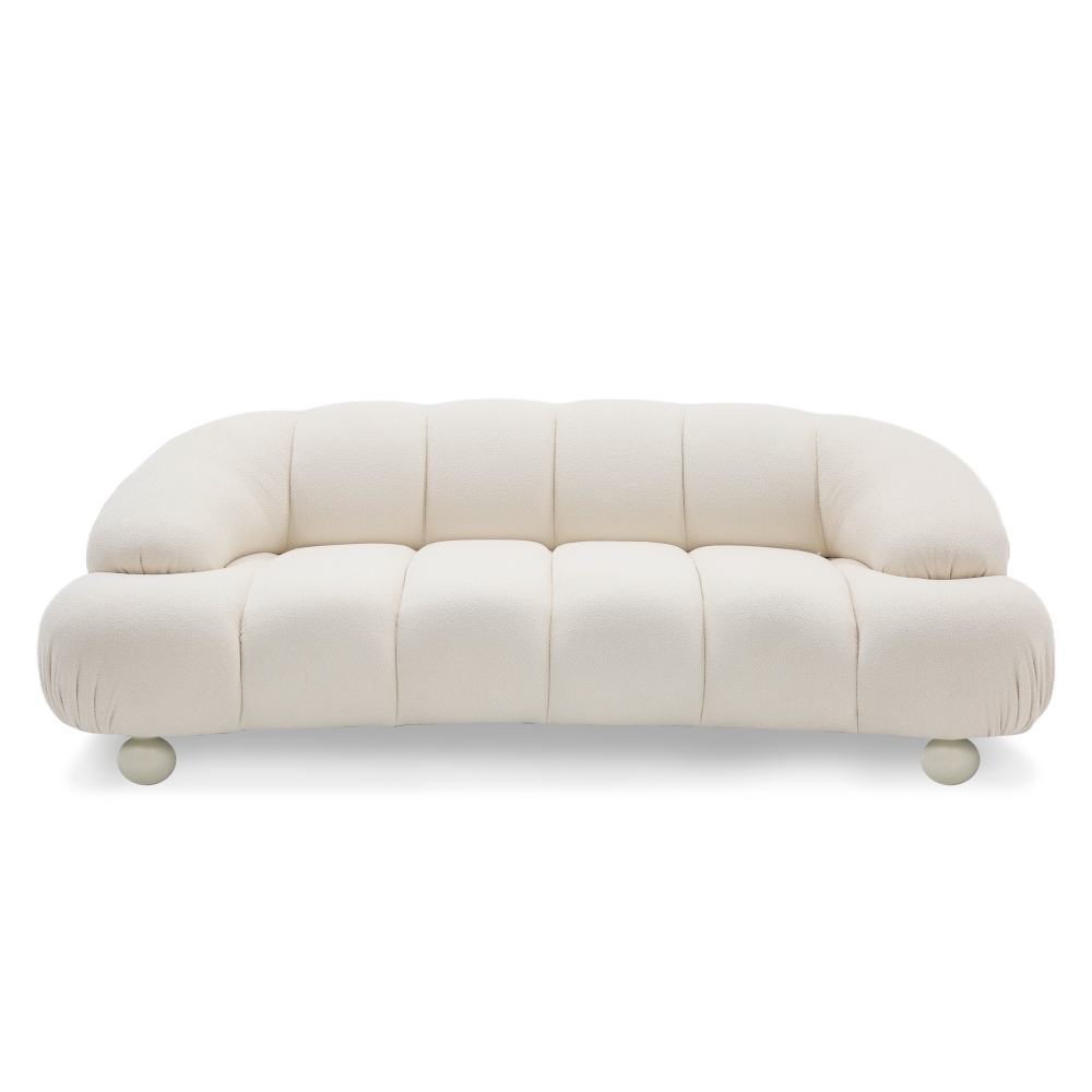 Picture of Divani Casa Duran - Contemporary White Fabric Loveseat Sofa