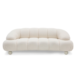 Picture of Divani Casa Duran - Contemporary White Fabric Loveseat Sofa