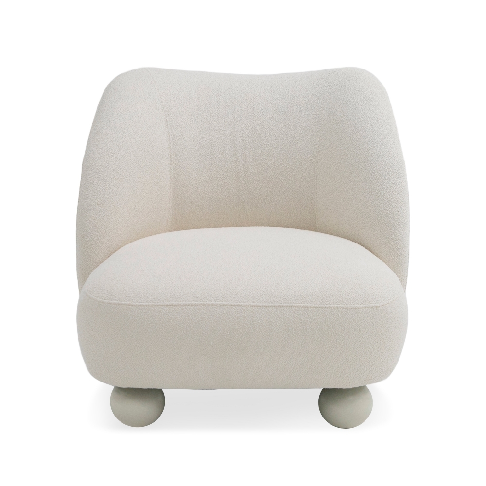 Picture of Divani Casa Duran - Contemporary White Fabric Accent Chair