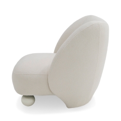 Picture of Divani Casa Duran - Contemporary White Fabric Accent Chair