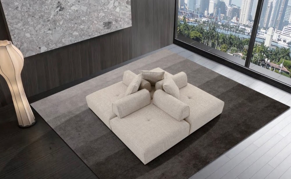 Picture of Divani Casa Mondo - Modern Modular Beige Fabric Armless Seat