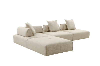 Picture of Divani Casa Mondo - Modern Modular Beige Fabric Armless Seat