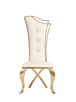 Picture of Modrest Bonnie - Modern Beige Velvet & Champagne Gold Dining Chair (Set of 2)