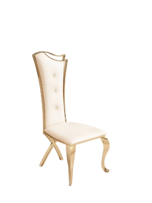 Picture of Modrest Bonnie - Modern Beige Velvet & Champagne Gold Dining Chair (Set of 2)