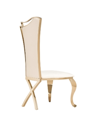 Picture of Modrest Bonnie - Modern Beige Velvet & Champagne Gold Dining Chair (Set of 2)