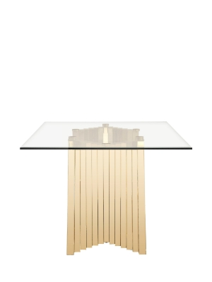 Picture of Modrest Buquet - Glam Glass + Champagne Gold Rectangular Dining Table