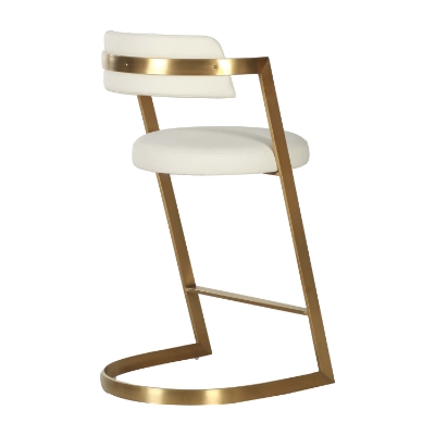 Picture of Modrest Shandra - Beige Pleather + Gold Counter Stool