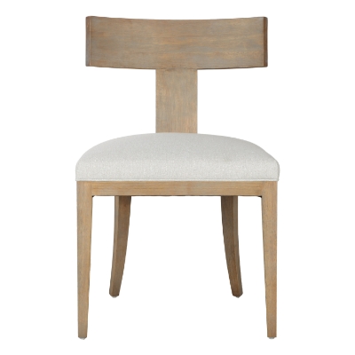 Picture of Modrest Fabien - Mid-Century Modern Beige Linen + Wood Dining Chair (Set of 2)