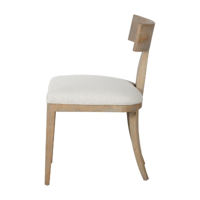 Picture of Modrest Fabien - Mid-Century Modern Beige Linen + Wood Dining Chair (Set of 2)