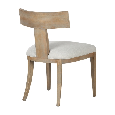 Picture of Modrest Fabien - Mid-Century Modern Beige Linen + Wood Dining Chair (Set of 2)