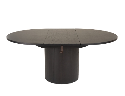 Picture of Modrest Miami - Modern Black Oak Round Dining Table With Extension