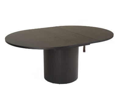 Picture of Modrest Miami - Modern Black Oak Round Dining Table With Extension