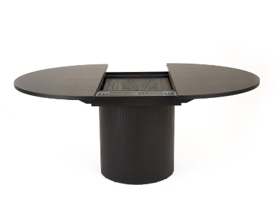 Picture of Modrest Miami - Modern Black Oak Round Dining Table With Extension